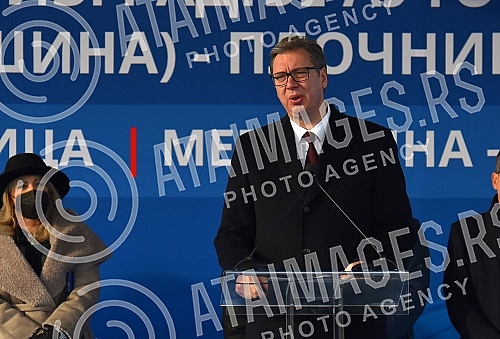 The President of the Republic of Serbia, Aleksandar Vucic, attended the ceremony marking the beginning of works on the construction of the highway E-80 Nis (Merosina) - Plocnik (Beloljin), phase 1, section Merosina-Merosina 1.Predsednik Republike S