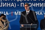 The President of the Republic of Serbia, Aleksandar Vucic, attended the ceremony marking the beginning of works on the construction of the highway E-80 Nis (Merosina) - Plocnik (Beloljin), phase 1, section Merosina-Merosina 1.Predsednik Republike S