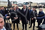 The President of the Republic of Serbia, Aleksandar Vucic, attended the ceremony marking the beginning of works on the construction of the highway E-80 Nis (Merosina) - Plocnik (Beloljin), phase 1, section Merosina-Merosina 1.Predsednik Republike S