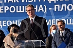 The President of the Republic of Serbia, Aleksandar Vucic, attended the ceremony marking the beginning of works on the construction of the highway E-80 Nis (Merosina) - Plocnik (Beloljin), phase 1, section Merosina-Merosina 1.Predsednik Republike S