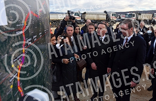 The President of the Republic of Serbia, Aleksandar Vucic, attended the ceremony marking the beginning of works on the construction of the highway E-80 Nis (Merosina) - Plocnik (Beloljin), phase 1, section Merosina-Merosina 1.Predsednik Republike S