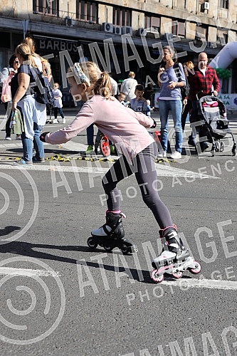 Belgrade roller skating plus, organized by the Belgrade Roller skating Association, under the auspices of the Secretariat for Sports and Youth and the Secretariat for Education and Child Protection of the City of Belgrade, was held in the center of B