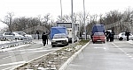 Police block access to Sport Center Kovilovo due to deferred handball match of Serbia vs. Serbia.Policija blokira prilaz Sportskom centru Kovilovo zbog odlozene rukometne utakmice juniora Srbija protiv Kosova.