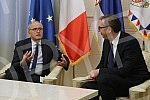 The President of the Republic of Serbia, Aleksandar Vucic, received in a farewell visit the Ambassador of the Republic of France, Jean-Louis Falconi, in the building of the General Secretariat of the President of the Republic.Predsednik Republike S