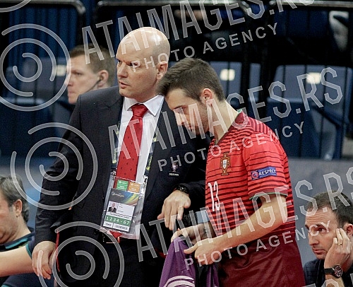 Utakmica treceg kola grupe A (3rd round, Group A) UEFA Futsal EP 2016 izmedju nacionalnih selekcija Portugala i Srbije (Portugal vs Serbia) odigran u Beogradskoj areni.