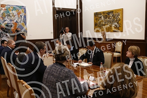 The President of the Republic of Serbia, Aleksandar Vucic, received the representatives of the company HBIS Smederevo, led by the General Manager Song Sihai, and the Ambassador of the People's Republic of China, Chen Bo, also attended the meeting.P