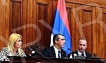 The continuation of the first session of the Second Regular Session of the National Assembly of Serbia, which has one item on its agenda - the Bill on Amendments and Supplements to the Law on Ministries, which was submitted by 148 MPs, began in the N