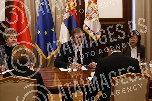 The President of the Republic of Serbia, Aleksandar Vucic, received the representatives of the company HBIS Smederevo, led by the General Manager Song Sihai, and the Ambassador of the People's Republic of China, Chen Bo, also attended the meeting.P