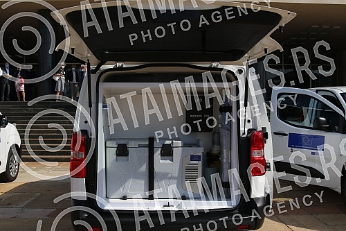 The President of the Republic of Serbia, Aleksandar Vucic, attended the handover of 26 specialized vehicles for the transport of vaccines and medical personnel procured with IPA 2020 funds through the EU Local Development Project (EU PRO PLUS), imple