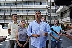 Serbian coalition NADA consisting of New DSS, POKS of Vojislav Mihailovic and 25 citizens' associations, organized a media conference in front of the City Administration, where it sent a request to the city authorities in Belgrade to extend the prote