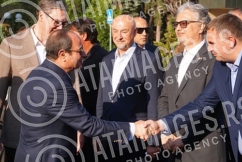 The President of Serbia Aleksandar Vucic and the President of Egypt Abdel Fattah al-Sisi attended the display of armaments of the Serbian Armed Forces and military equipment from the domestic defense industry at the training ground of the Home Guard.