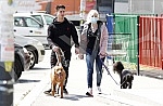 Singer Sara Reljic with brother Filip walking dogs (paparazzo).Pevacica Sara Reljic sa bratom Filipom seta kucice (paparaco).