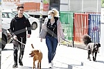 Singer Sara Reljic with brother Filip walking dogs (paparazzo).Pevacica Sara Reljic sa bratom Filipom seta kucice (paparaco).