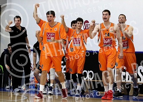 Serbian basketball Superleague match between KK Dynamic and KK Partizan played at SC Dynamic hall. Utakmica kosarkaske Superlige Srbije izmedju KK Dinamik i KK Partizan odigrana u hali SC Dynamic. 