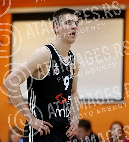 Serbian basketball Superleague match between KK Dynamic and KK Partizan played at SC Dynamic hall. Utakmica kosarkaske Superlige Srbije izmedju KK Dinamik i KK Partizan odigrana u hali SC Dynamic. 