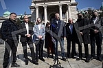 A press conference was held in front of the National assembly house, organized by the Social democratic party, the New party, the Civic democratic forum, the Hungarian movement, the Movement 1 out of 5 million, the Vlaska party, KLIP, New serbia, the