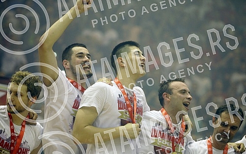 Treca utakmica finala plejofa Kosarkaske Super Lige Srbije izmedju KK Crvena Zvezda i KK Partizan odigrana u hali Pionir. 