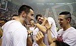 Treca utakmica finala plejofa Kosarkaske Super Lige Srbije izmedju KK Crvena Zvezda i KK Partizan odigrana u hali Pionir. 