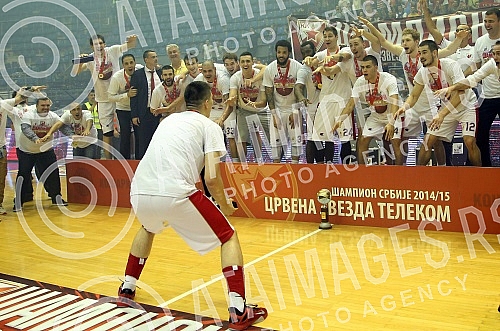 Treca utakmica finala plejofa Kosarkaske Super Lige Srbije izmedju KK Crvena Zvezda i KK Partizan odigrana u hali Pionir. 