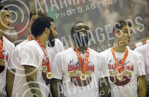 Treca utakmica finala plejofa Kosarkaske Super Lige Srbije izmedju KK Crvena Zvezda i KK Partizan odigrana u hali Pionir. 