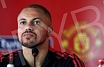 Press conference of Wes Brown in Belgrade.Pres konferencija Ves Brauna, bivseg fudbalera Mancester junajteda.