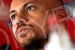 Press conference of Wes Brown in Belgrade.Pres konferencija Ves Brauna, bivseg fudbalera Mancester junajteda.