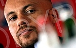Press conference of Wes Brown in Belgrade.Pres konferencija Ves Brauna, bivseg fudbalera Mancester junajteda.