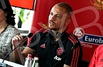 Press conference of Wes Brown in Belgrade.Pres konferencija Ves Brauna, bivseg fudbalera Mancester junajteda.