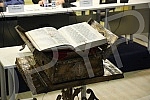 The organizer of the facsimile of Miroslav's Gospel, Veljko Topalovic, and the author of the documentary series on the history of the manuscript, Bosko Savkovic, held a press conference to discuss the damage to Miroslav's Gospel.Priredjivac faksimi