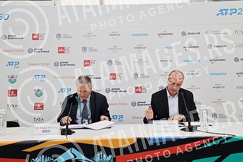 A press conference at which a cooperation agreement was signed between the Tennis Association of Serbia and the Tennis Association of Republika Srpska was held at the Media Center of the ATP tournament 