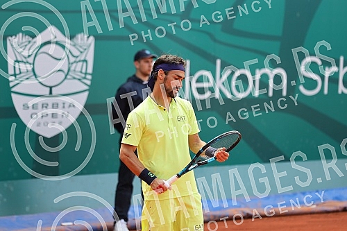 The match of the quarterfinals of the Serbia Open tennis tournament between Fabio Fognini (ITA) and Oscar Otte (GER).Mec cetvrtine finala teniskog turnira Serbia Open izmedju Fabiija Fonjinija (ITA)  i Oskara Otea (GER).