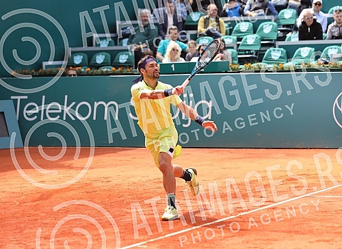 The match of the quarterfinals of the Serbia Open tennis tournament between Fabio Fognini (ITA) and Oscar Otte (GER).Mec cetvrtine finala teniskog turnira Serbia Open izmedju Fabiija Fonjinija (ITA)  i Oskara Otea (GER).