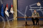 Address by the President of the Republic of Serbia, Aleksandar Vucic, to the public in the building of the General Secretariat of the President of the Republic.Obracanje predsednika Republike Srbije Aleksandra Vucica  javnosti u zgradi Generalnog s