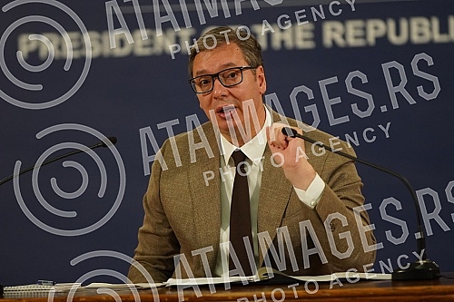 Address by the President of the Republic of Serbia, Aleksandar Vucic, to the public in the building of the General Secretariat of the President of the Republic.Obracanje predsednika Republike Srbije Aleksandra Vucica  javnosti u zgradi Generalnog s