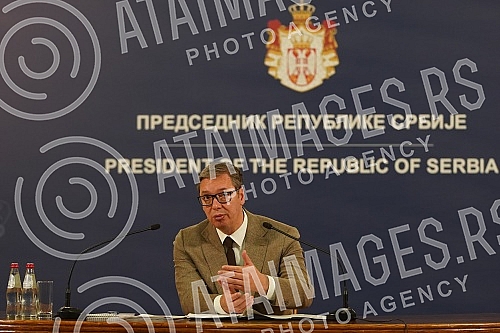 Address by the President of the Republic of Serbia, Aleksandar Vucic, to the public in the building of the General Secretariat of the President of the Republic.Obracanje predsednika Republike Srbije Aleksandra Vucica  javnosti u zgradi Generalnog s