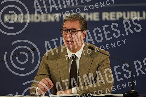 Address by the President of the Republic of Serbia, Aleksandar Vucic, to the public in the building of the General Secretariat of the President of the Republic.Obracanje predsednika Republike Srbije Aleksandra Vucica  javnosti u zgradi Generalnog s