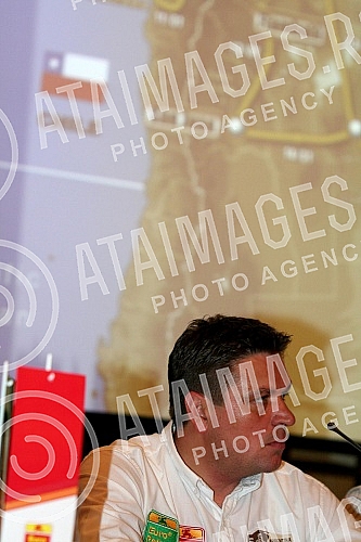 Konferencija za medije Gabora Sagmajstera u beogradskom hotelu Hyatt Regency Belgrade povodom prve zvanicne konkferencije za medije na kojoj je predstavljen plan narednog Dakar Relija (Dakar relly)