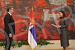 The President of the Republic of Serbia, Aleksandar Vucic, received letters of credence from the new Ambassador of the Kingdom of Sweden, Annika Ben David.Predsednik Republike Srbije Aleksandar Vucic primio je akreditivna pisma nove ambasadorke Kra