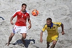 Euro Beach Soccer Cup 2016 match between Ukraine and Switzerland. Utakmica Evropskog kupa u fudbalu na pesku izmedju Ukrajine i Svajcarske.