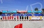 Euro Beach Soccer Cup 2016 match between Serbia and Spain. Utakmica Evropskog kupa u fudbalu na pesku izmedju Srbije i Spanije.