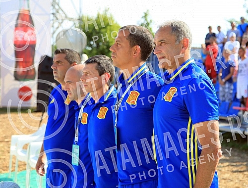 Euro Beach Soccer Cup 2016 match between Serbia and Spain. Utakmica Evropskog kupa u fudbalu na pesku izmedju Srbije i Spanije.