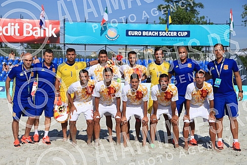Euro Beach Soccer Cup 2016 match between Serbia and Spain. Utakmica Evropskog kupa u fudbalu na pesku izmedju Srbije i Spanije.