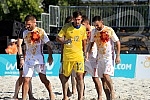 Euro Beach Soccer Cup 2016 match between Serbia and Spain. Utakmica Evropskog kupa u fudbalu na pesku izmedju Srbije i Spanije.