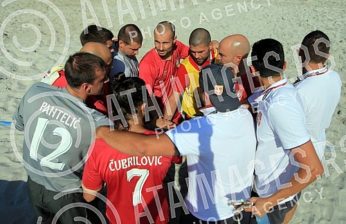 Euro Beach Soccer Cup 2016 match between Serbia and Spain. Utakmica Evropskog kupa u fudbalu na pesku izmedju Srbije i Spanije.