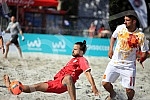 Euro Beach Soccer Cup 2016 match between Serbia and Spain. Utakmica Evropskog kupa u fudbalu na pesku izmedju Srbije i Spanije.