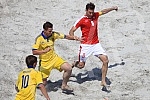 Euro Beach Soccer Cup 2016 match between Ukraine and Switzerland. Utakmica Evropskog kupa u fudbalu na pesku izmedju Ukrajine i Svajcarske.