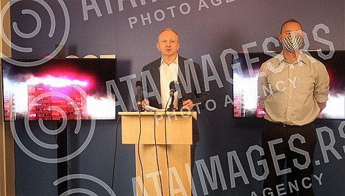 In the premises of the Party of Freedom and Justice, a press conference of the President of the SSP, Dragan Djilas, on the trial for the alleged violation of the ban on movement during curfew.U prostorijama Stranke slobode i pravde konferencija za 