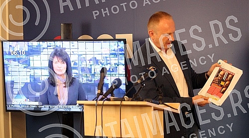 In the premises of the Party of Freedom and Justice, a press conference of the President of the SSP, Dragan Djilas, on the trial for the alleged violation of the ban on movement during curfew.U prostorijama Stranke slobode i pravde konferencija za 