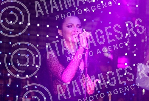 Performance of Aleksandra Prijovic held in night club Gotik.Nastup Aleksandre Prijovic u nocnom klubu Gotik.