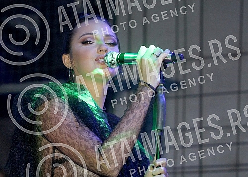 Performance of Aleksandra Prijovic held in night club Gotik.Nastup Aleksandre Prijovic u nocnom klubu Gotik.